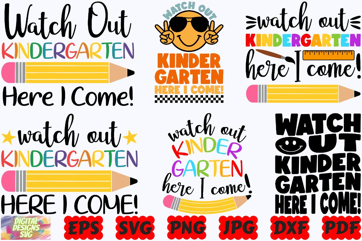 Watch Out Kindergarten Grade Here I Come Svg | Kindergarten for Watch Out Kindergarten Here I Come Printable Free