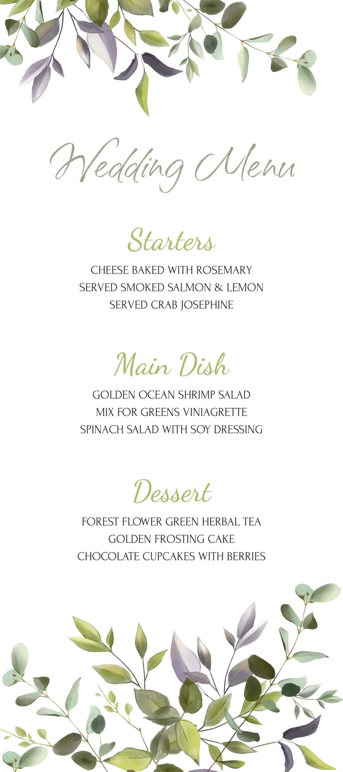 Wedding Menu Card Free Google Docs Template - Gdoc.io intended for Free Wedding Menu Template