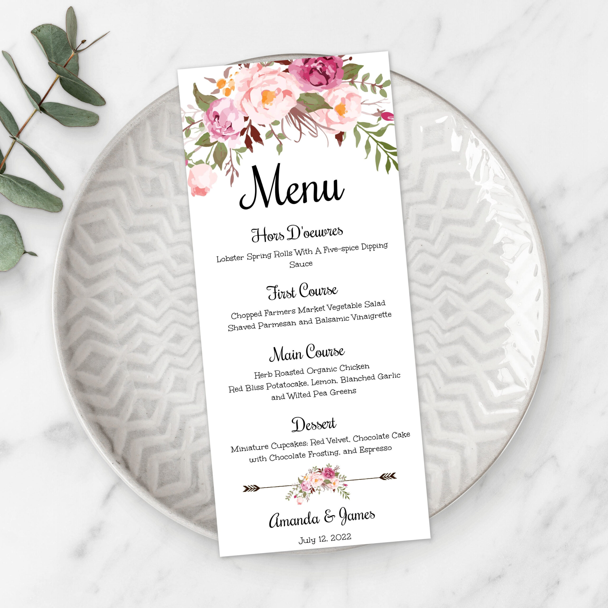 Wedding Menu Template Free Printable Wedding Menu - Editable in Wedding Menu Template Free Download
