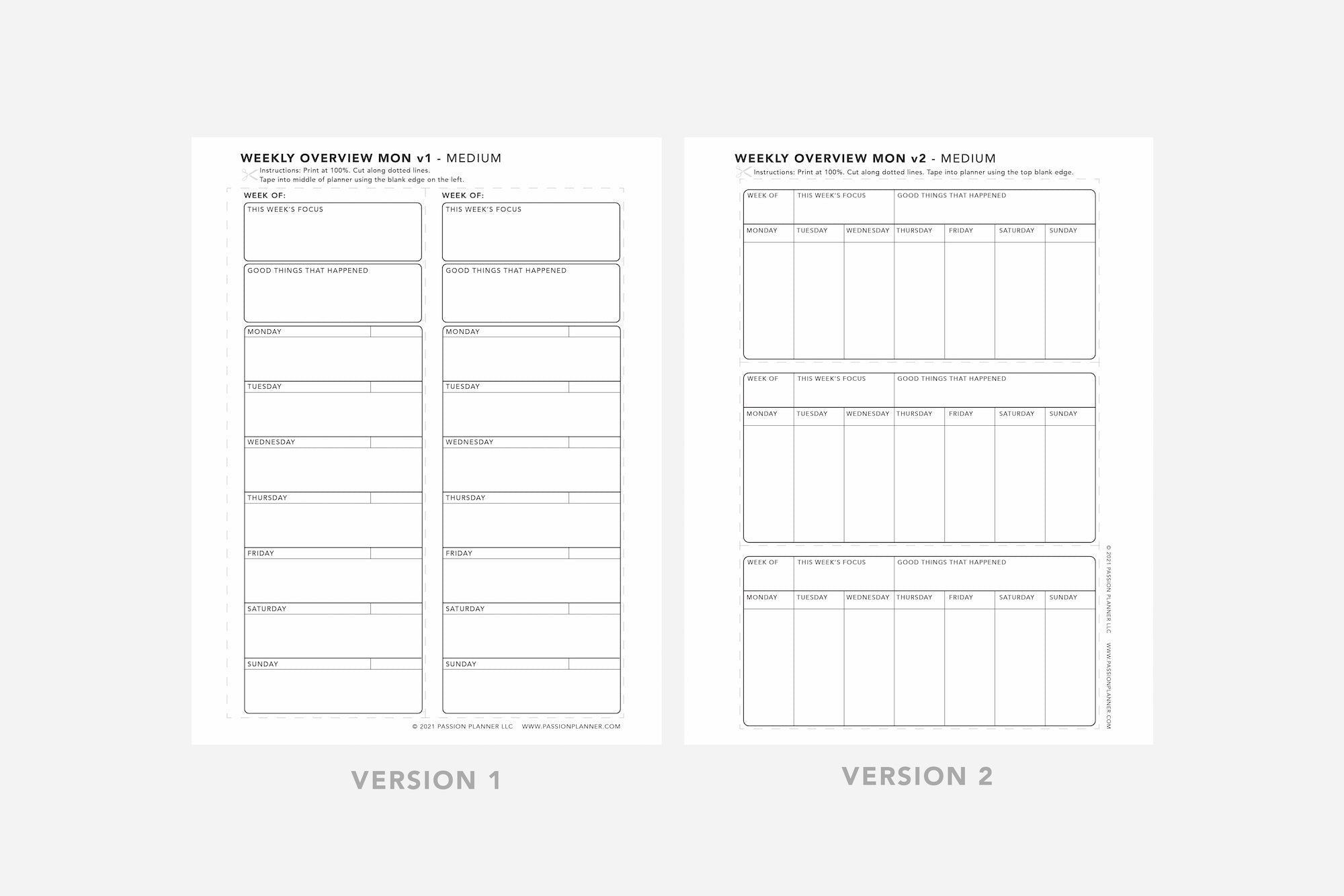 Weekly Overview | Free Printable | Passion Planner - Worksheets with regard to Passion Planner Free Printables