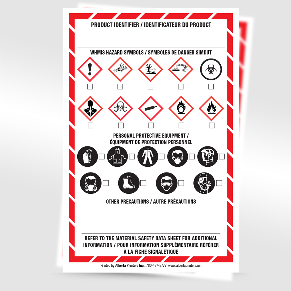 Whmis Labels For Workplace Safety - Alberta Printers Store in Free Whmis Label Template